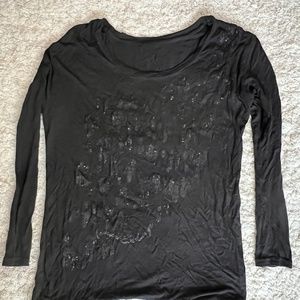 Armani Exchange black sequence long sleeve x-small